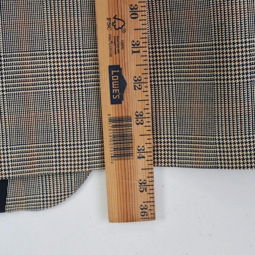 John W Nordstrom Mens Sport Coat‎ 44R Brown Houndstooth Silk Wool Blend Blazer